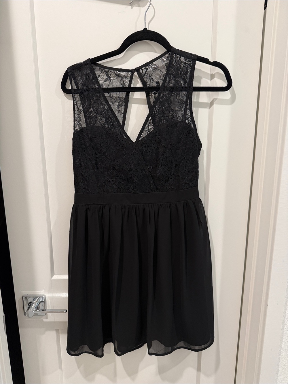 Forever 21 Black Lace V-Neck Mini Dress